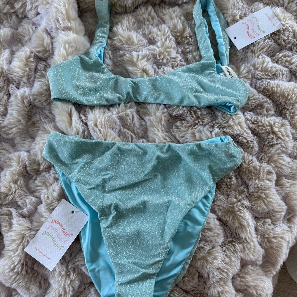 Dippin' Daisy's sunny bralette and seashore high waist cheeky bottom